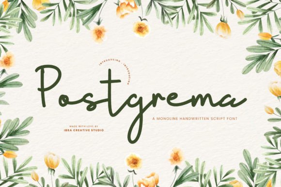 Postgrema: A Modern Script Typeface for Editorial Design